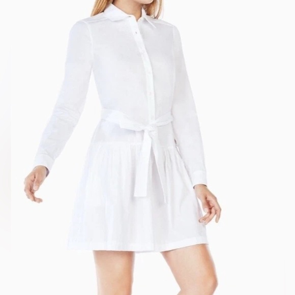 BCBGMaxAzria Dresses & Skirts - BCBGMaxAzria Women's Size XXS Mariela Shirt Dress White Long Sleeve Button Down